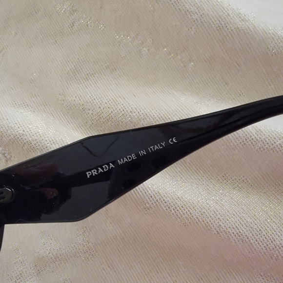 Prada Black Sunglasses Unisex Rectangle - Picture 7 of 11